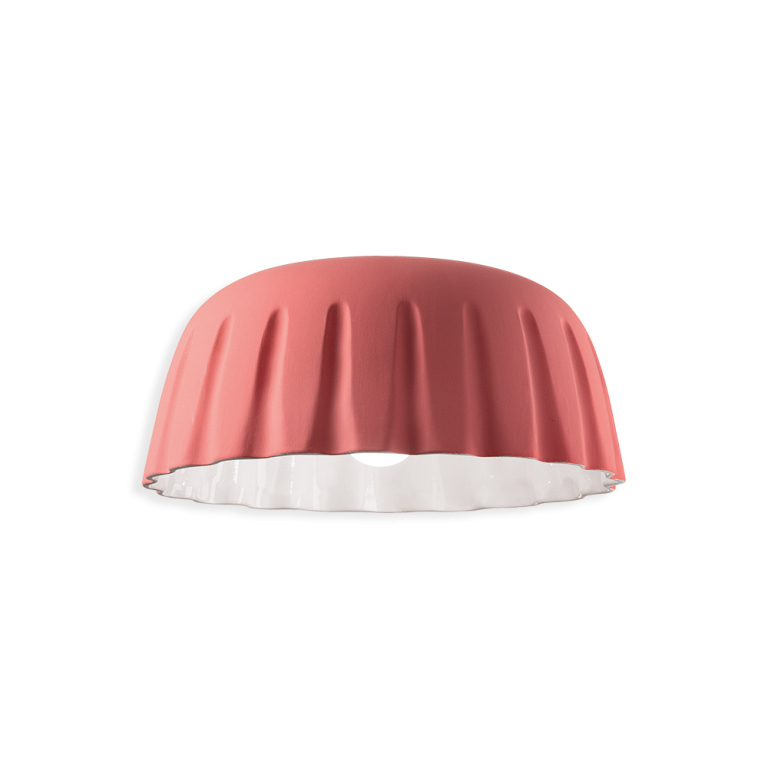 Ferro Luce Madame Grès C2572 Rose – Κεραμική Πλαφονιέρα σε Ματ Ροζ με Λευκό Εσωτερικό